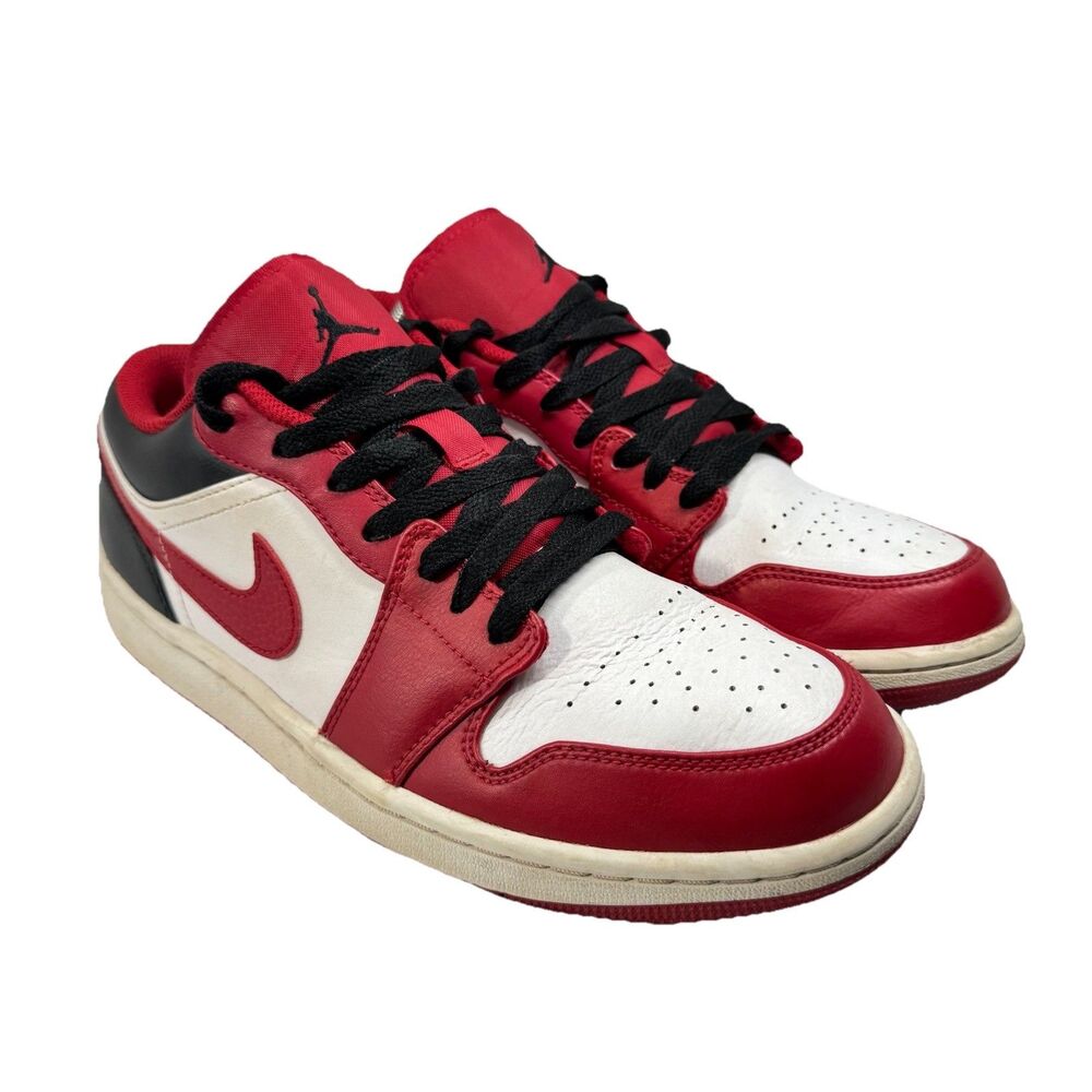 Nike Air Jordan 1 Low 'Reverse Black Toe' Chicago Bulls Shoes Men's 9 553558-163